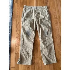 Carhartt Men’s Tan Relaxed Fit Work Pants Size 34x32 note flaws